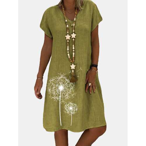 Casual Floral Printed Midi Dress