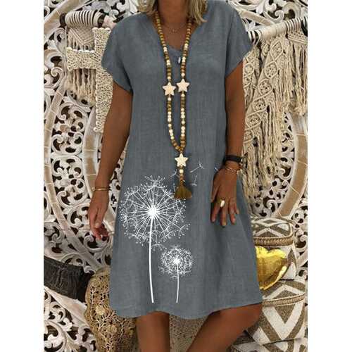 Casual Floral Printed Midi Dress