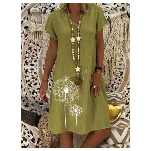 Casual Floral Printed Midi Dress