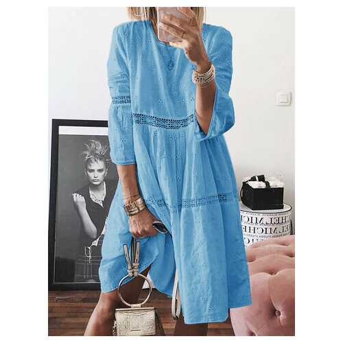 Solid Color Lace Hollow Out Dress