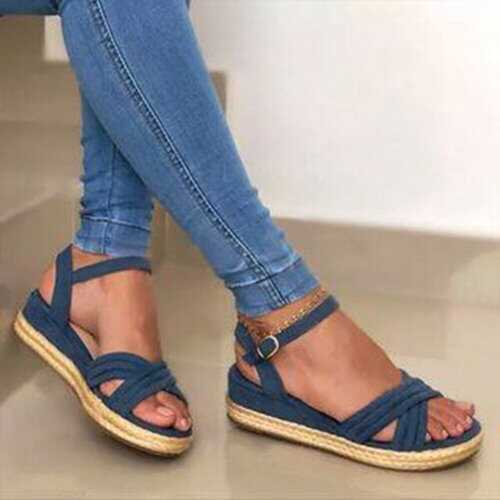 Cross Band Comfy Wearable Espadrille Sandals