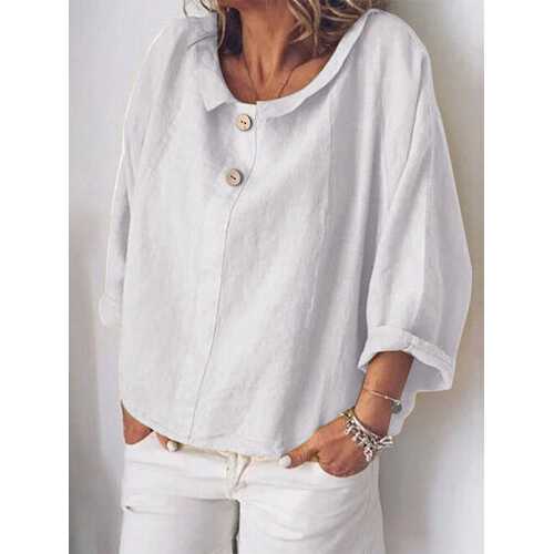 Solid Color Loose Blouse