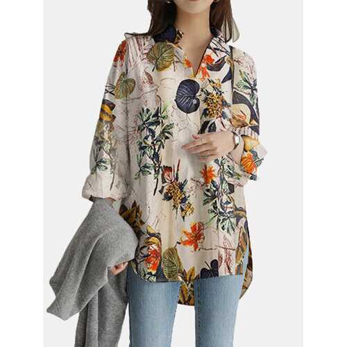 Plaid Print Casual Loose Blouse