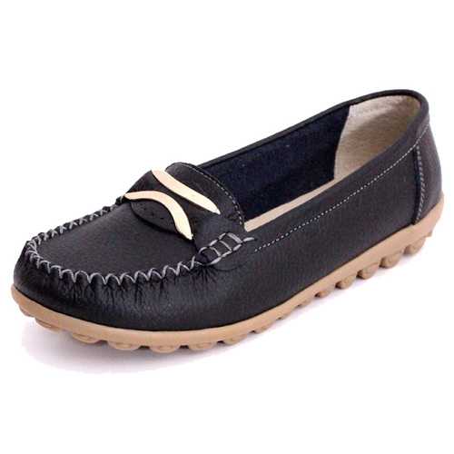 Women Casual Autumn Flats Round Toe Shoes Soft Bottom Flat Loafers