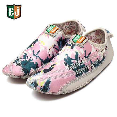 EJ Women Cotton Colorful Hook Loop Comfortable Yoga Ballet Dance Sport Casual Flat Home Shoes