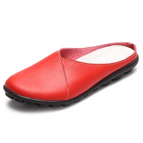 US Size 5-12 Pure Color Soft Sole Casual Round Toe Slip On Flat Shoes