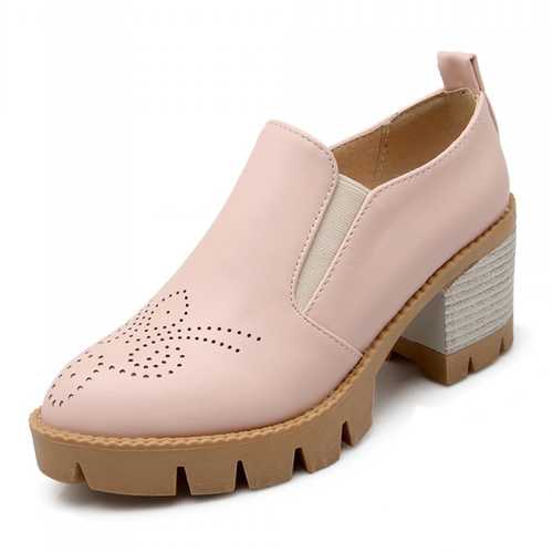 Large Size Pure Color Slip On Casual Flat Loafers